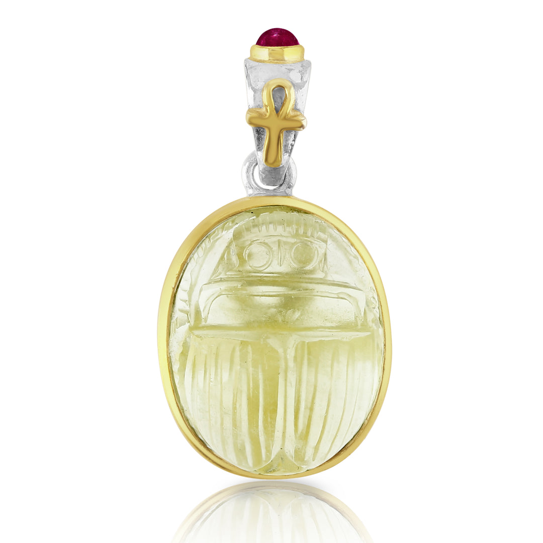 Libyan Gold Tektite Scarab Pendant