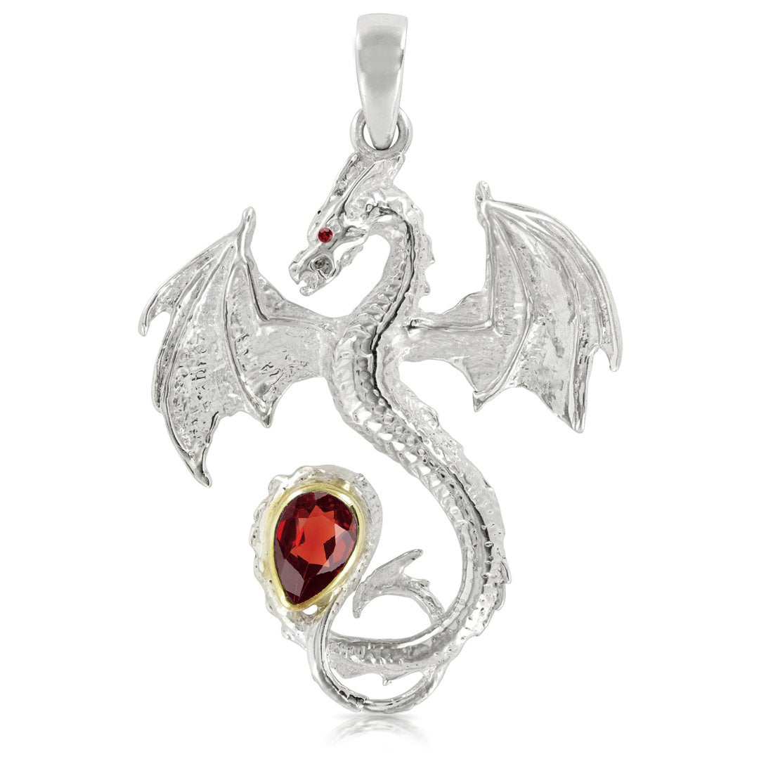 Gem Dragon Pendant with Garnet