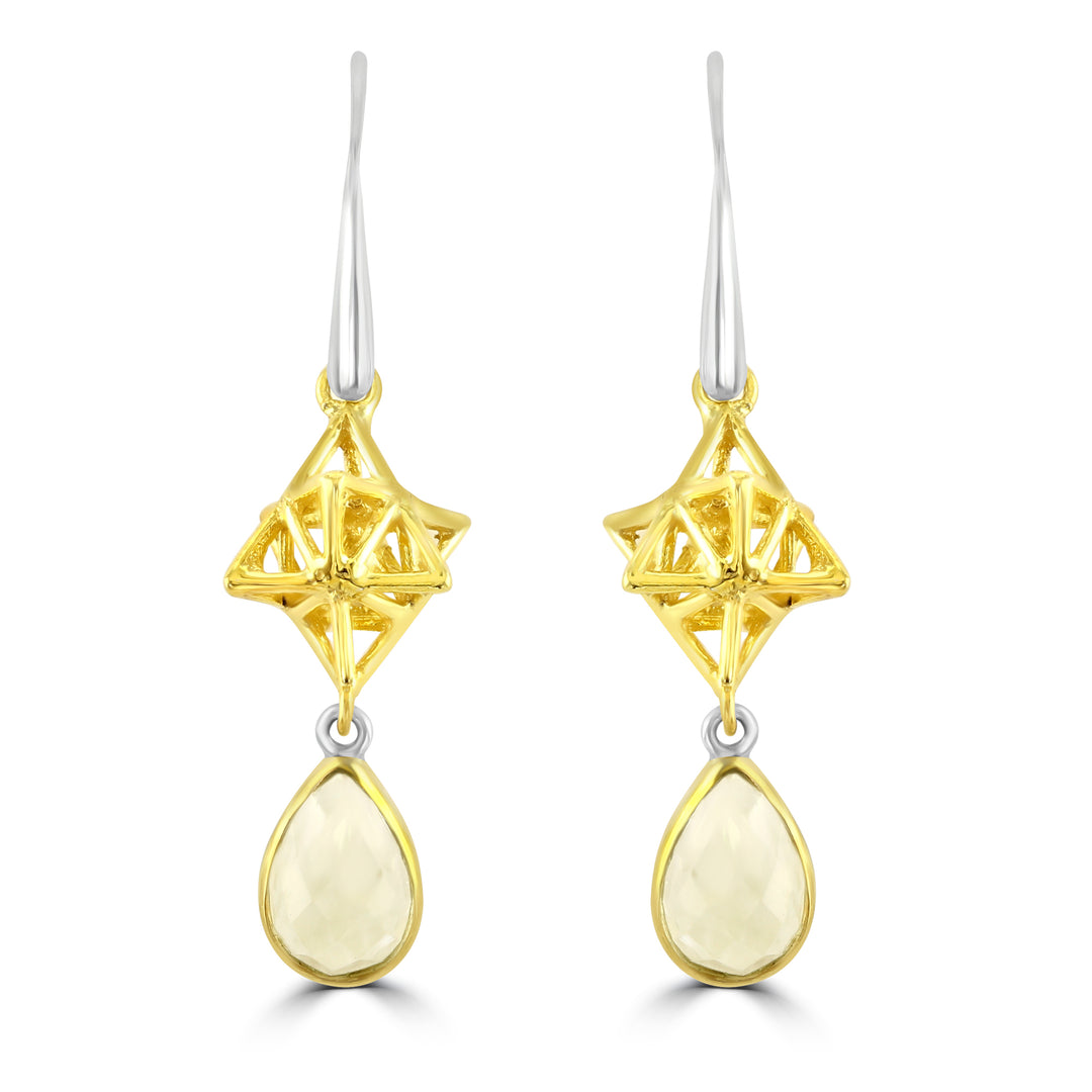 Gold Tektite Merkabah Earrings