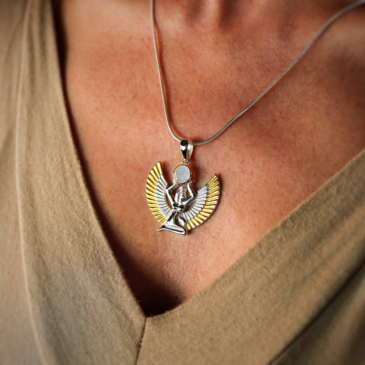 Goddess Isis Pendant with Moonstone