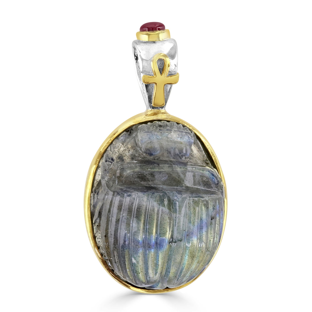 Labradorite Scarab Pendant