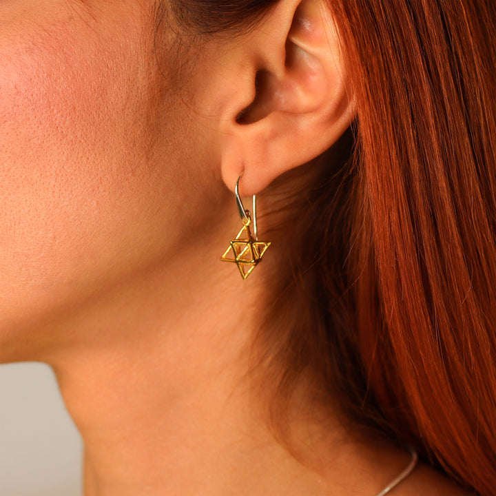 Merkabah Earrings (Gold Plate)