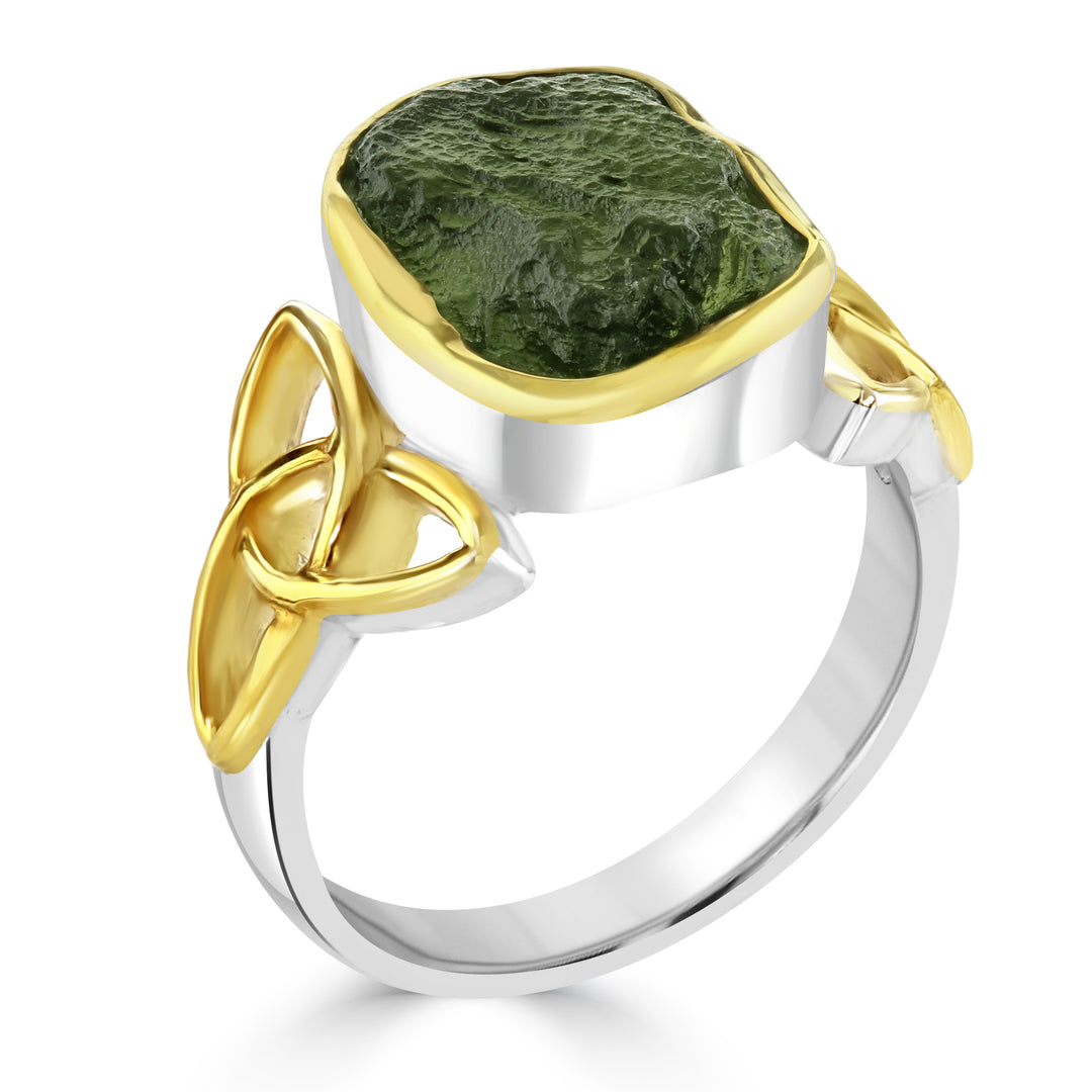 Moldavite Trinity Ring