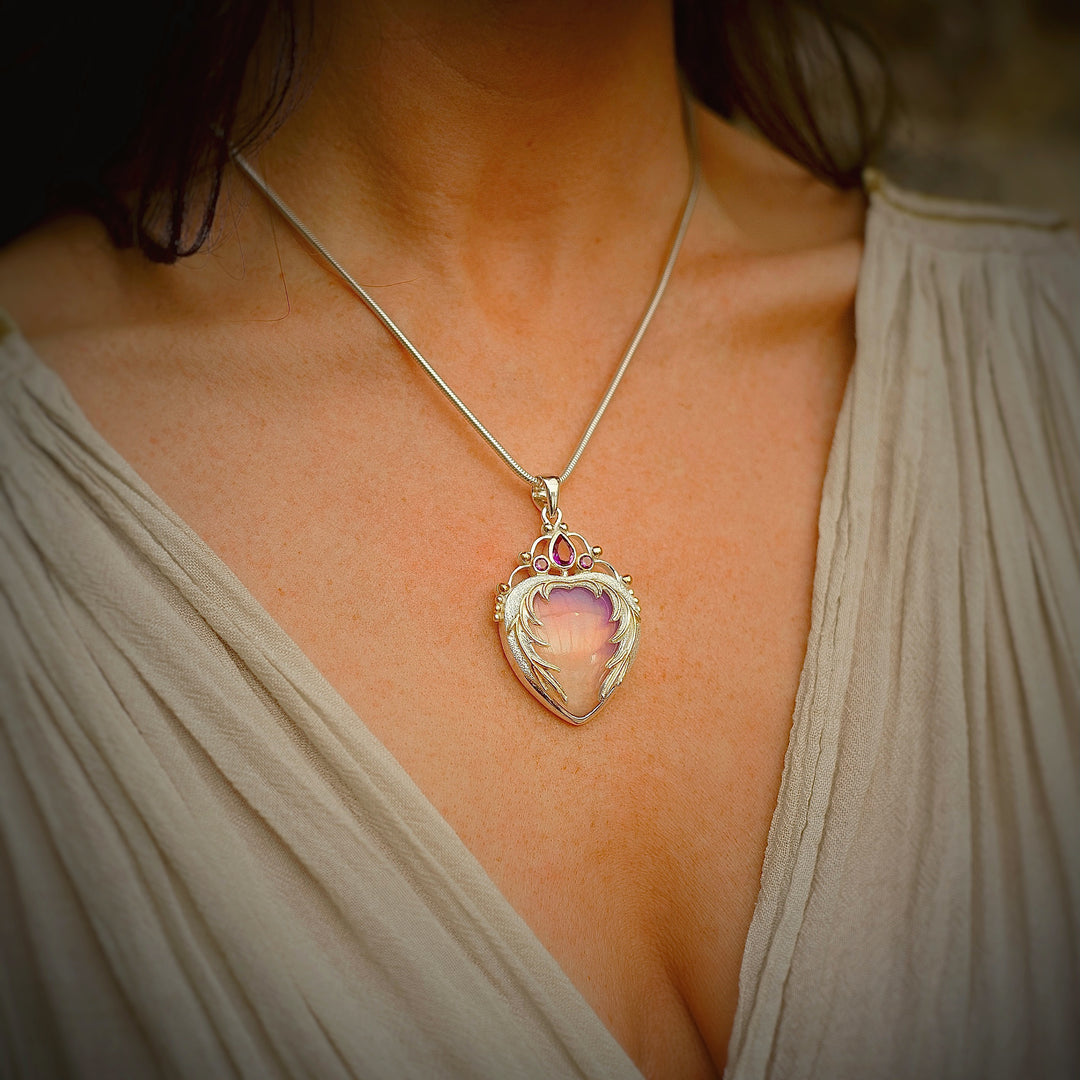 Opalite Angel Heart Pendant